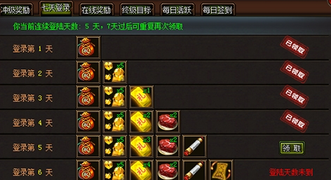 赤月传说登录奖励