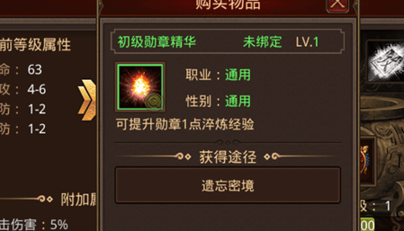 传奇世界勋章精华