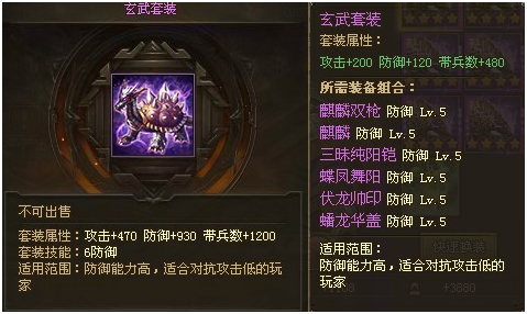攻城掠地合成霸下套装有什么注意事项 霸下套装的属性怎么样